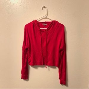 RED CROPPED HOODIE